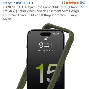 RHINOSHIELD Bumper Case Compatible with [iPhone 15 Pro] | CrashGuard - Shock Abs